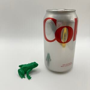 Rubber Bull Frog Small 2 Inch Bright Green for Diorama Crafts Collecting ETC